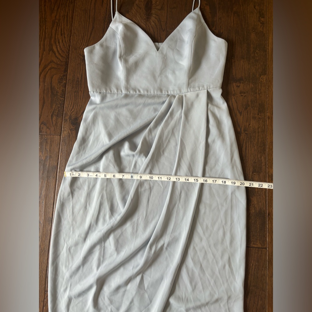 Shona Joy Draped Satin Mini Dress in Blue Women’s Size 10. - Picture 5 of 9